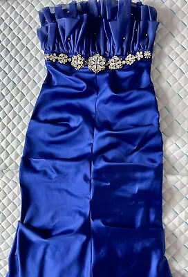 Royal Blue Mermaid Tail Bridesmaid Prom Ball Dress Gown UK 8 Long Accepts Offers • £385