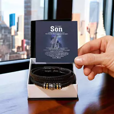 To My Son Bracelet Gift From Mom Dad Love You Forever Bracelet Gifts For Son • $45.10