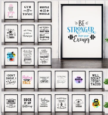 £7.99 • Buy Diet Workout Motivation Posters - Gym Prints A4 A3