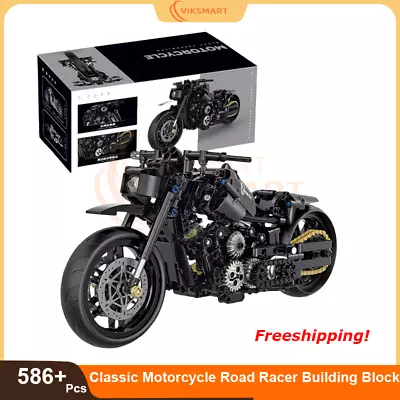 Classic Motorcycle 586Pcs Road Racer Model Building Blocks Gift • $45.02