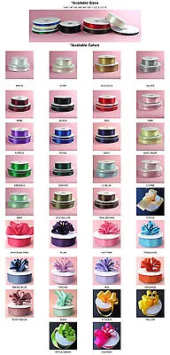 DOUBLE FACED SATIN Ribbon 50-100yards/Roll 8 Sizes 34 Colors 100% Polyester • $10.99