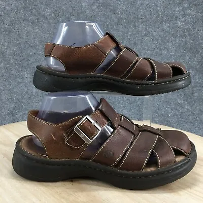 Born Sandals Mens 8 Slingback Fisherman Closed Toe Brown Leather Casual Comfort • $39.99