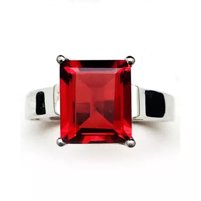 R0737R Mt. St. Helens Red Helenite RT. 8x10mm 1.62Ct Sterling Silver Ring • $36