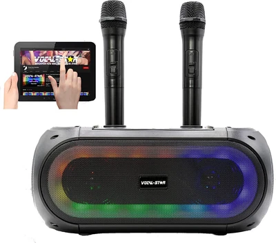 £69 • Buy Vocal-Star Portable Karaoke Machine With LED Light Effects, 2 Wireless Microphon