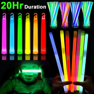 $19.43 • Buy 300 Ultra Bright 6 Large Glow Sticks Bulk - Emergency Survival Light Sticks 20Hr