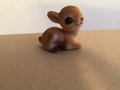 Vintage Flocked Fawn With Spots Figurine Lying Down • $5