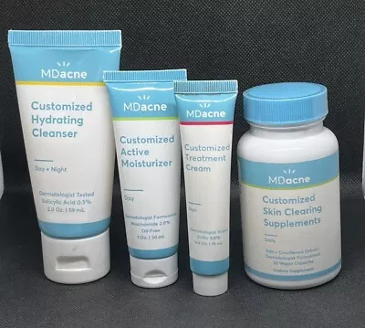 $33 • Buy MDacne MD Acne Treatment Kit Customized Cleanser-Moisturizer-Cream & Supplement