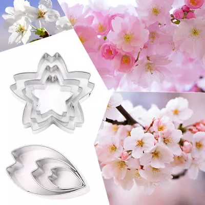 £4.68 • Buy Sakura Cookie Cutter Flower Shape Baking Mold Fondant Cake Decorating Mould DIY