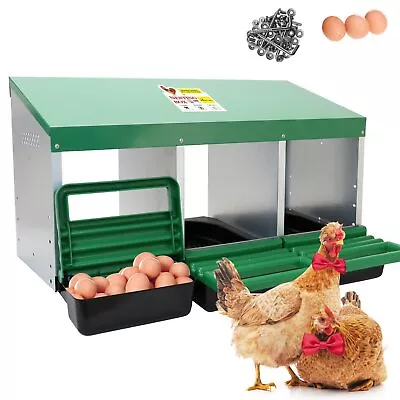 3 Holes Chicken Nesting Box Poultry Perch Brooding Box Eggs Automatic Collection • $83.60