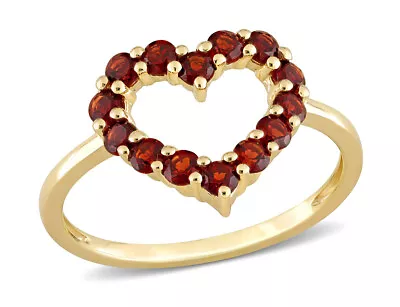 4/5 Carat (ctw) Garnet Heart Promise Ring In 10K Yellow Gold • $279