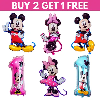 Disney Mickey Mouse Minnie Mouse Balloons 1st Kids Birthday 3D Large Foil UK • £3.09