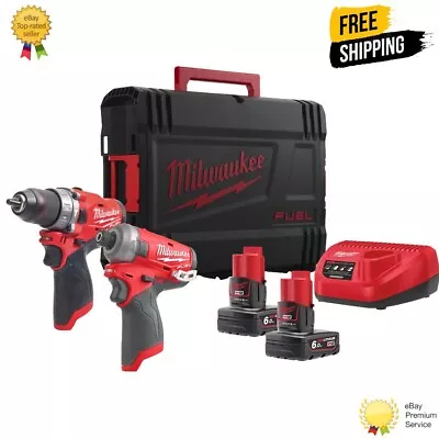 Milwaukee M12FPP2AQ-202X Percussion Drill And Impact Driver Kit - 4933464977 • £399.99