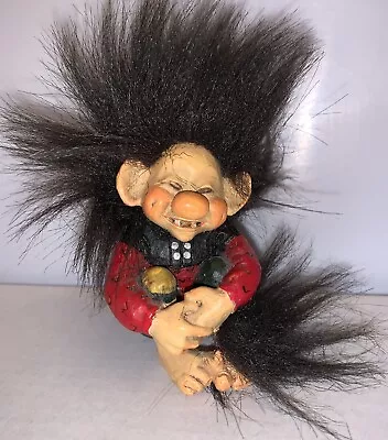 Vintage Nyform 3” Norwegian Long-tail Troll Norway Figure Sitting Holding Knees • $29.99