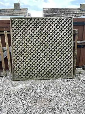 2 X Trellis Fence Panels- 6ft X 6ft- Lattice Panels Expensive Type Hardish Wood • £35