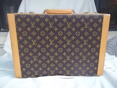  Briefcase/ Document  Hard Side  Leather Brown Monogram Canvas Vintage  Estate   • $199