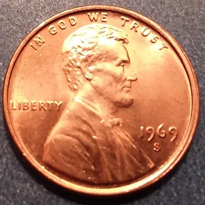 $2.09 • Buy 1969-S Brilliant Uncirculated Lincoln Cent.  Ships Free.  BU Condition.