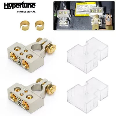 2pcs Battery Terminal Connectors 0/4/8/10 Gauge AWG Positive Negative Clamp • $16.87