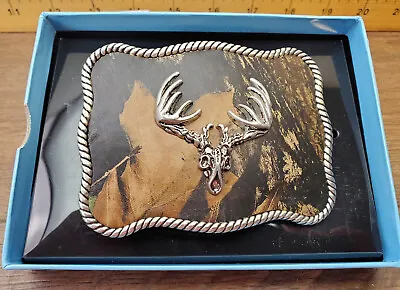 Nocona Western Camo Deer Head Antlers Belt Buckle • $12.95