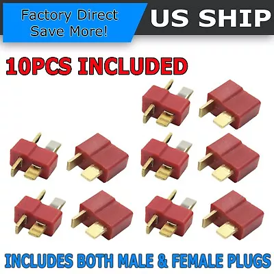 Ultra T-Plug 10 Pcs Male/Female Deans Connectors Lipo FAST USA SHIP  • $4.99