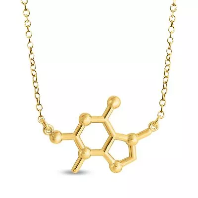 Azaggi Gold Plated Necklace Theobromine Chocolate Molecule Pendant Jewelry Gift • $73.70