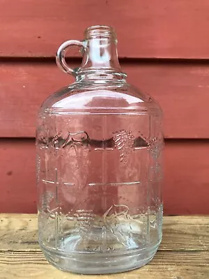 Vintage Rare Embossed Half Gallon Glass Wine Jug • $50