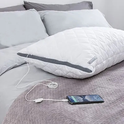 Pillow With Speaker Sleep Aid Smart Phone Sound Music Alarm Clock Bedding Gift • £41.99