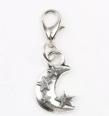 Charm Clip-on Moon & Stars Dangle Bracelet Necklace Zipper Keychain  • $2.98