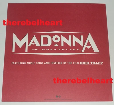 £29.99 • Buy MADONNA I'm Breathless 1990 US Promo 12  Display Flat DOUBLE SIDED POSTER Photo