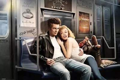 James Dean Marilyn Monroe Subway Hollywood Movie Starts Icons Poster 36x24 • $13.98