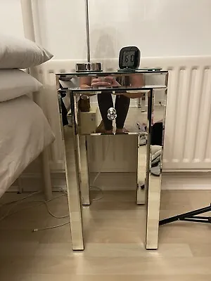 Silver Mirrored Bedside Table  • £45