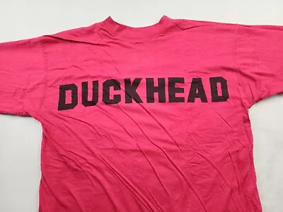 Vintage Duck Head Reversible Spellout T Shirt Medium Red Tan • $11.99