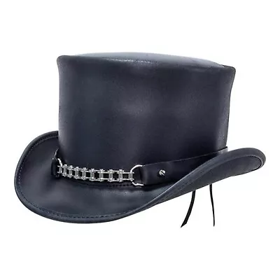 Leather Top Hat Steampunk Top Hat Deadman El Dorado Black Hat Leather Top Hat • $69.99