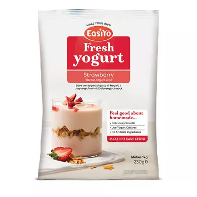 Easiyo Strawberry Yogurt Mix 230g Sachet - Makes 1 Litre Using Yoghurt Maker • £5.29