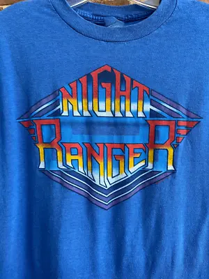 Night Ranger Vintage Tour Logo Short Sleeve Blue  All Size T-Shirt AC1165 • $22.49