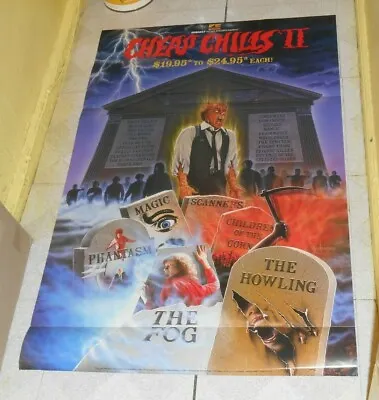 Original CHEAP CHILLS II Video Store Poster Scanners Phantasm The Fog Howling • $125