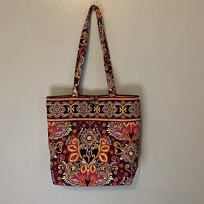 Vera Bradley Bag Get Carried Away Paisley Open Tote Toggle Closure Purple Orange • $25