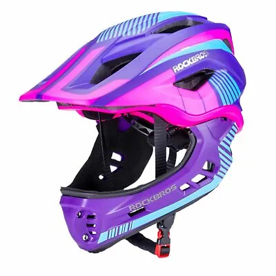 ROCKBROS Child Helmet Full Covered Bike Helmet EPS Safety Cap Detachable Kid • £38.32