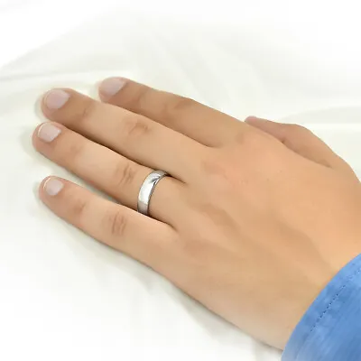 4.5mm Mens Wedding Band Anniversary Ring Authentic Solid Silver Size 8-12 • $46.65