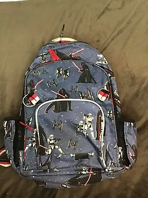 Stat Wars Pottery Barn Kids Backpack Blue Droids RN71395 • $18