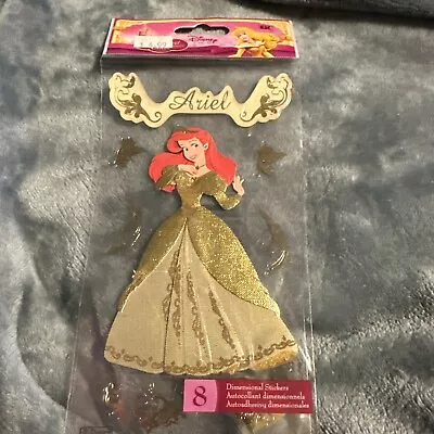 EK Success Stickers Disney Princess Dimensional Ariel Little Mermaid Gold • $3.25