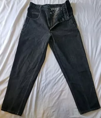 Vintage 1990s Guess Jeans Pascal 075 Denim Men's 34x30 Black Tapered Leg • $25