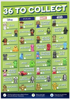 Woolworths Disney Ooshies • $1