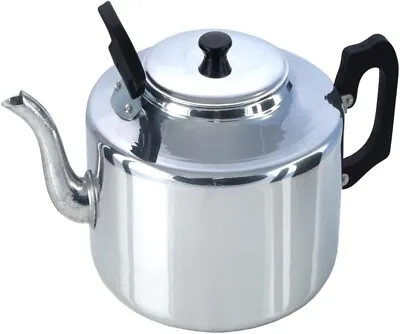 Tea Pot Traditional 8 Pint 4.5 Liter Metal Classic Catering Silver Black Handle • £24.45