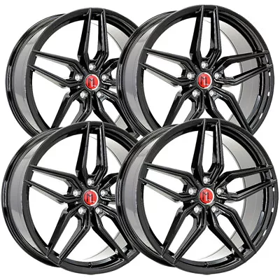 (Set Of 4) Modern Luxury ML-5 20x8.5 5x112 +38mm Gloss Black Wheels Rims • $1072