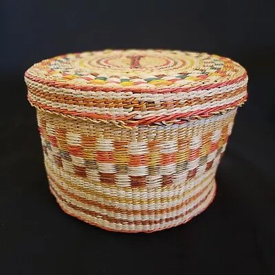 Vintage Nesting Baskets Hand Woven Round Circle Design 5 In Set 6¾  To 3⅛  READ  • $70.85