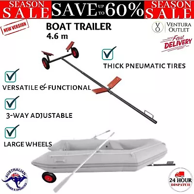 4.6M Boat Trailer Outdoor Launching Trolley Dinghy Inflatable Wheels Tool Vidaxl • $208.56