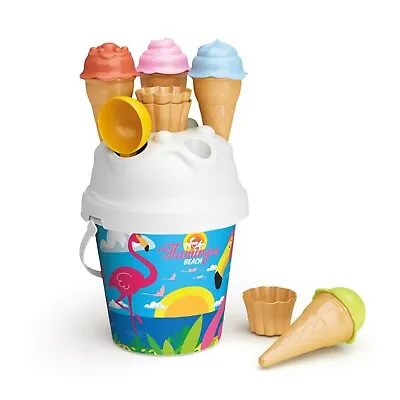 £9.49 • Buy Flamingos Outdoor Sand Bucket Summer Beach Set Digging Sandpit Play Toy Fun NEW