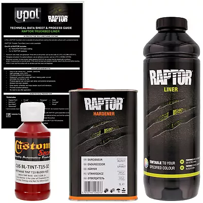 U-POL Raptor Tintable Blood Red Spray-On Truck Bed Liner Coating 1 Liter • $74.99