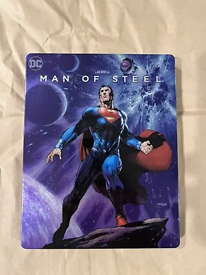 Man Of Steel STEELBOOK (4K UHD/Blu-ray) Zavvi Jim Lee Cover Like New!! • $170