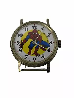 Vintage Marvel The Amazing Spider-Man Windup Wristwatch  1977 Dabs & Co.  WORKS! • $30